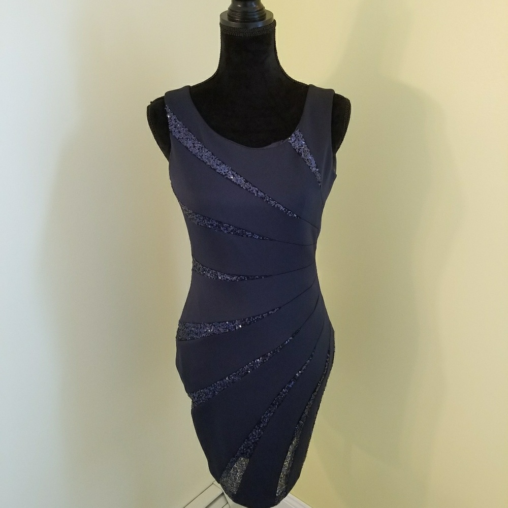 Guess navy blue and sequin dress - size 2